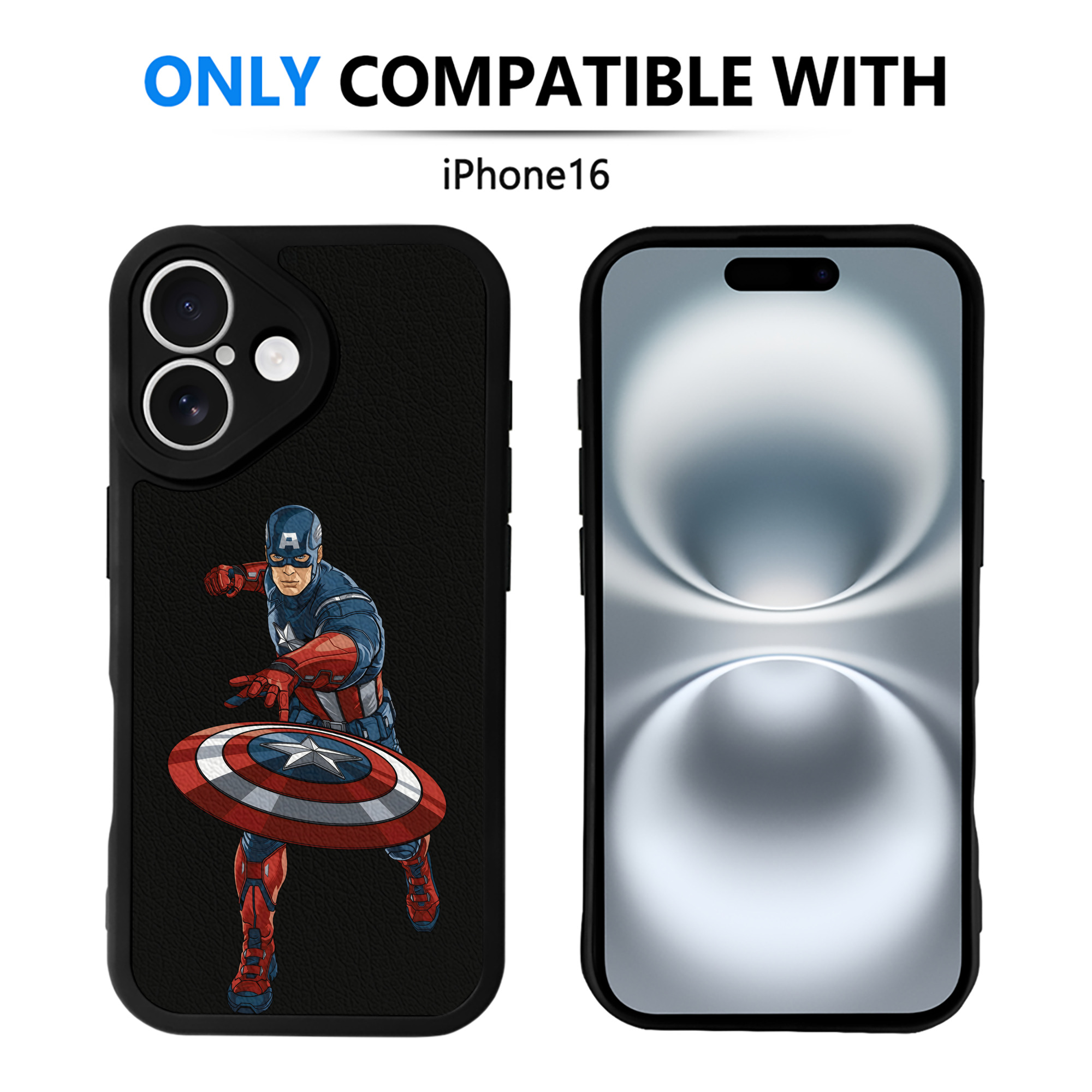 （画像用） アベンジャーズ The Avengers 【iPhone 16シリーズ対応】シリコンスマホケース（レザー調） 材質：シリコン